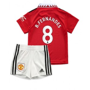 Manchester United Bruno Fernandes #8 kläder Barn 2022-23 Hemmatröja Kortärmad (+ korta byxor)